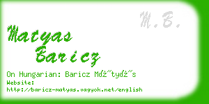 matyas baricz business card